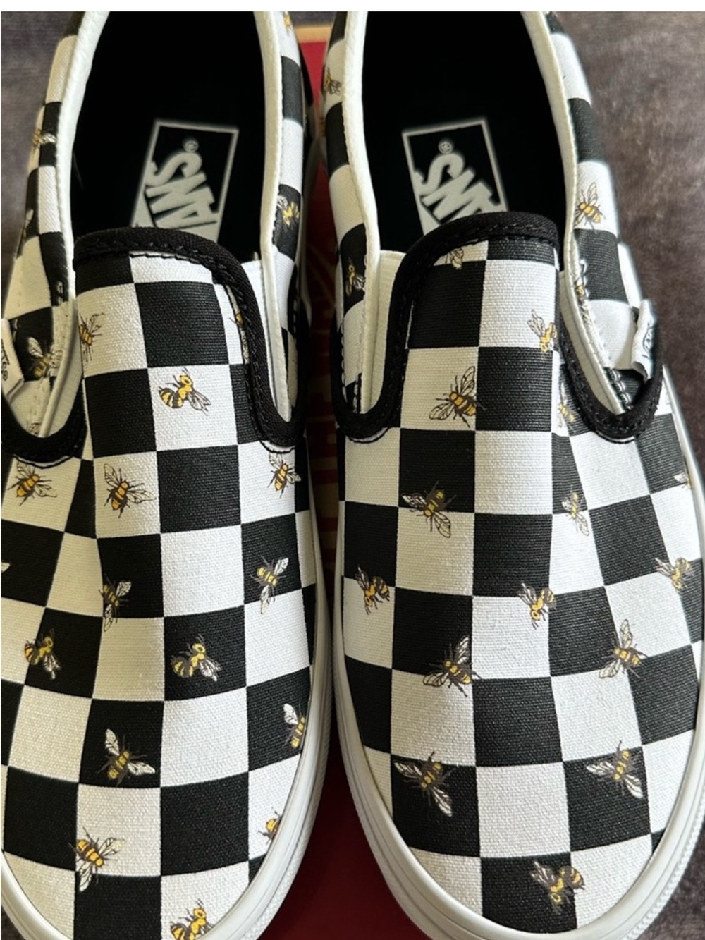 Vans Classic Slip-On Sneaker - Checkerboard with Bumble Bee